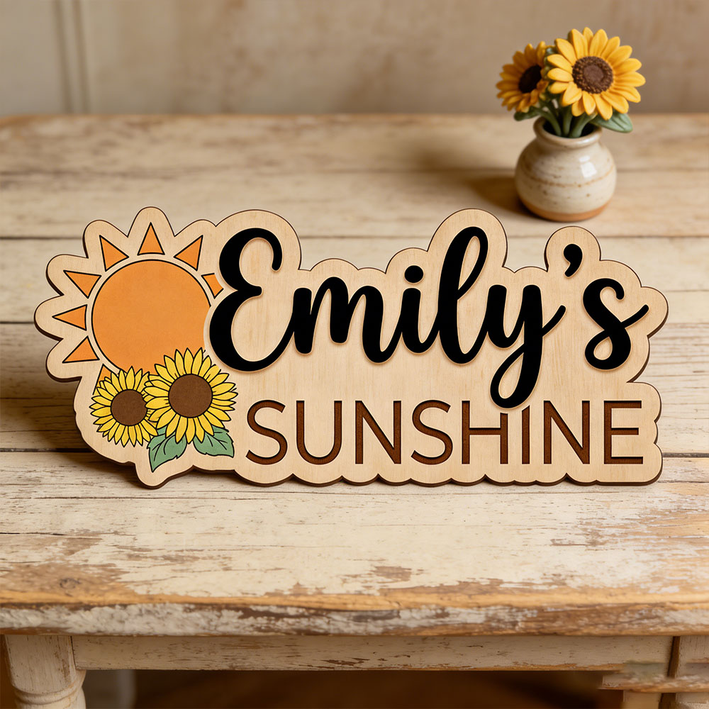 Sunflower Sunshine Themed Cust - Baby Nursery Name Wall Art 리뷰 및 가격