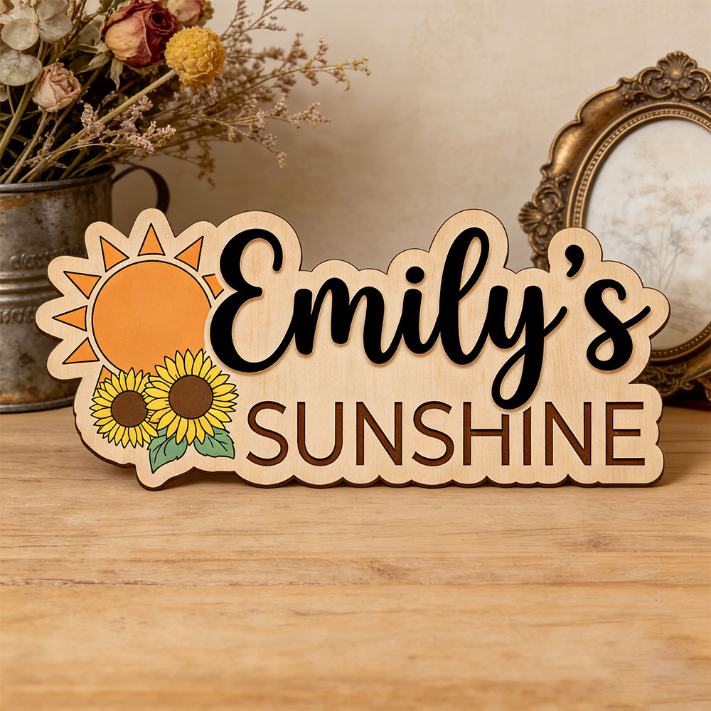 Sunflower Sunshine Themed Cust - Baby Nursery Name Wall Art 리뷰 및 가격