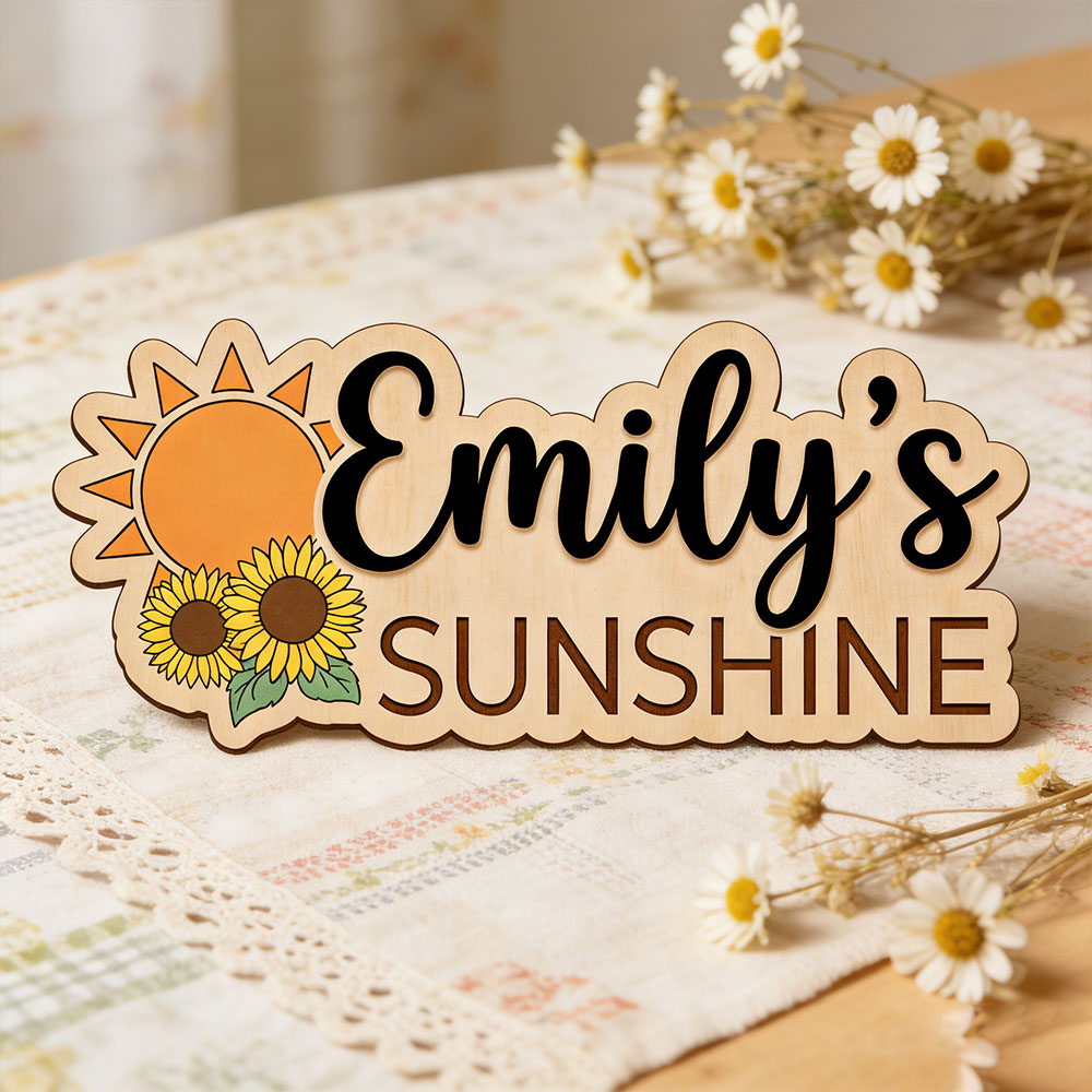 Sunflower Sunshine Themed Cust - Baby Nursery Name Wall Art 리뷰 및 가격