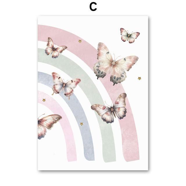 Pink Rainbow Butterfly Custom  - Baby Nursery Name Wall Art 리뷰 및 가격