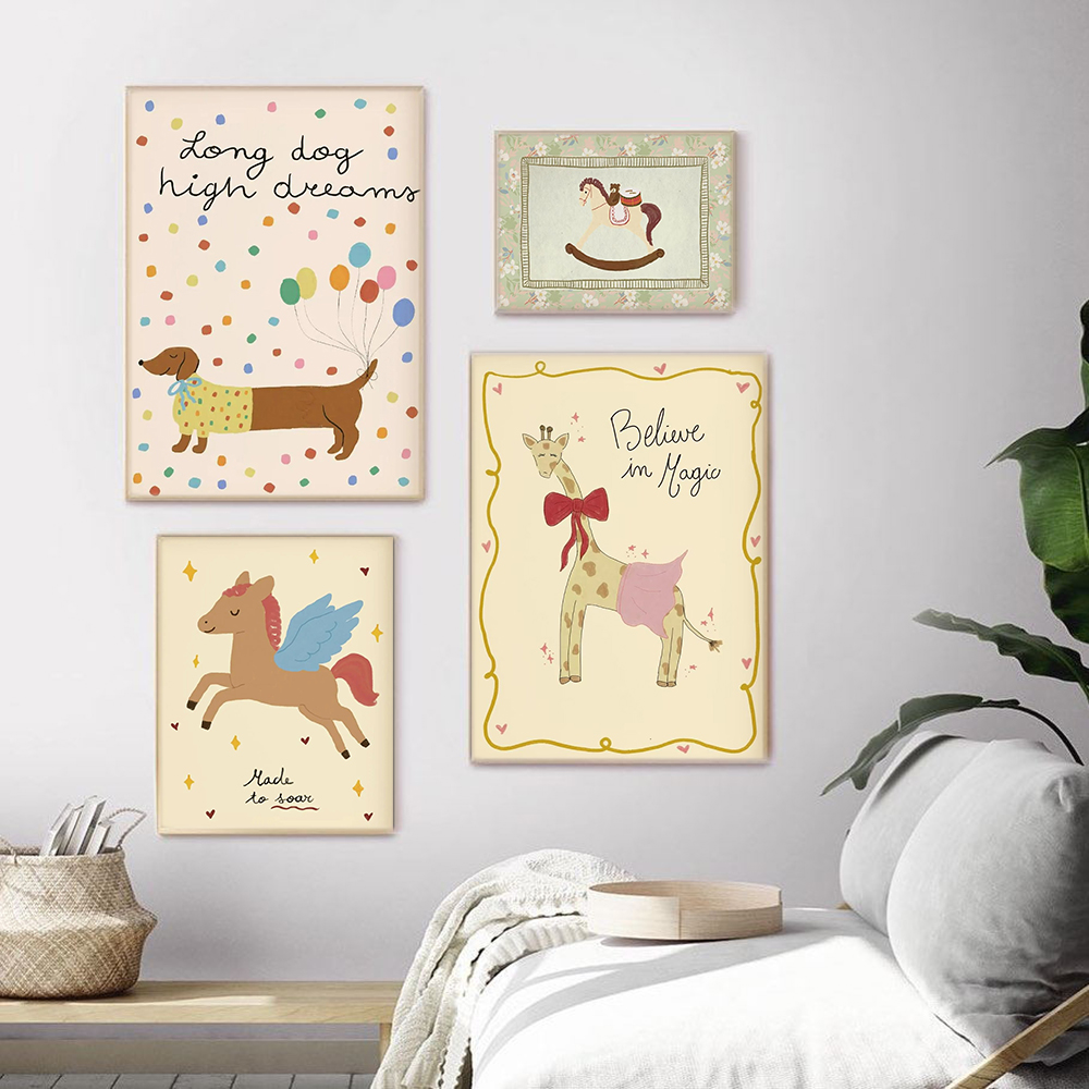 Vintage Rocking Horse Giraffe  - Baby Nursery Vintage 리뷰 및 가격