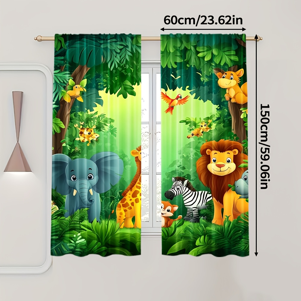 2pcs Cartoon Animal Curtains J - Baby Nursery Office 리뷰 및 가격
