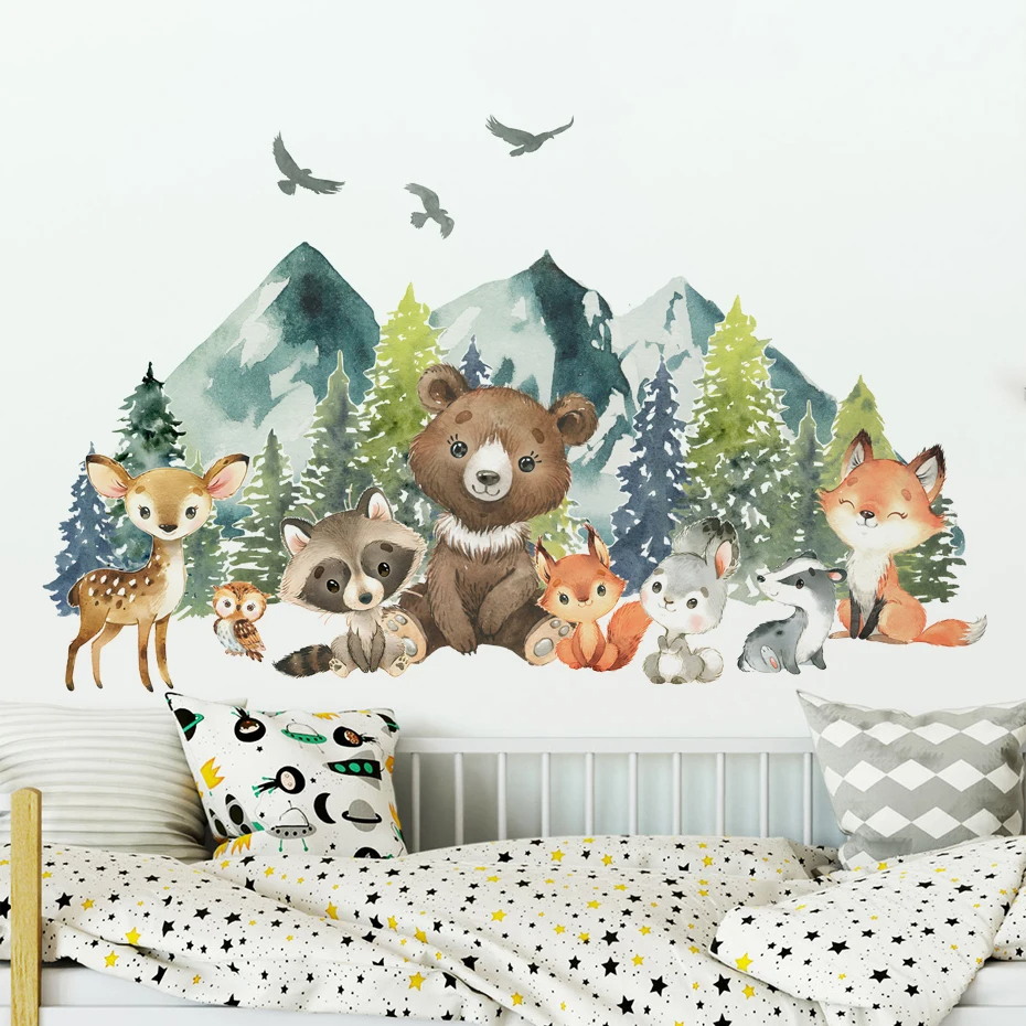 Forest Animals Theme Bear Deer - Baby Nursery Animal Theme 리뷰 및 가격