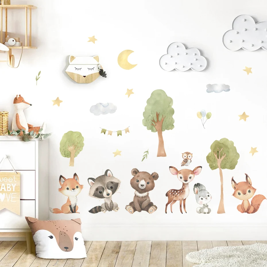Forest Animals Theme Bear Deer - Baby Nursery Animal Theme 리뷰 및 가격