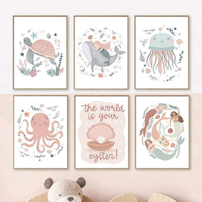 Ocean Whale Sea Turtle Mermaid - Baby Nursery Ocean 리뷰 및 가격