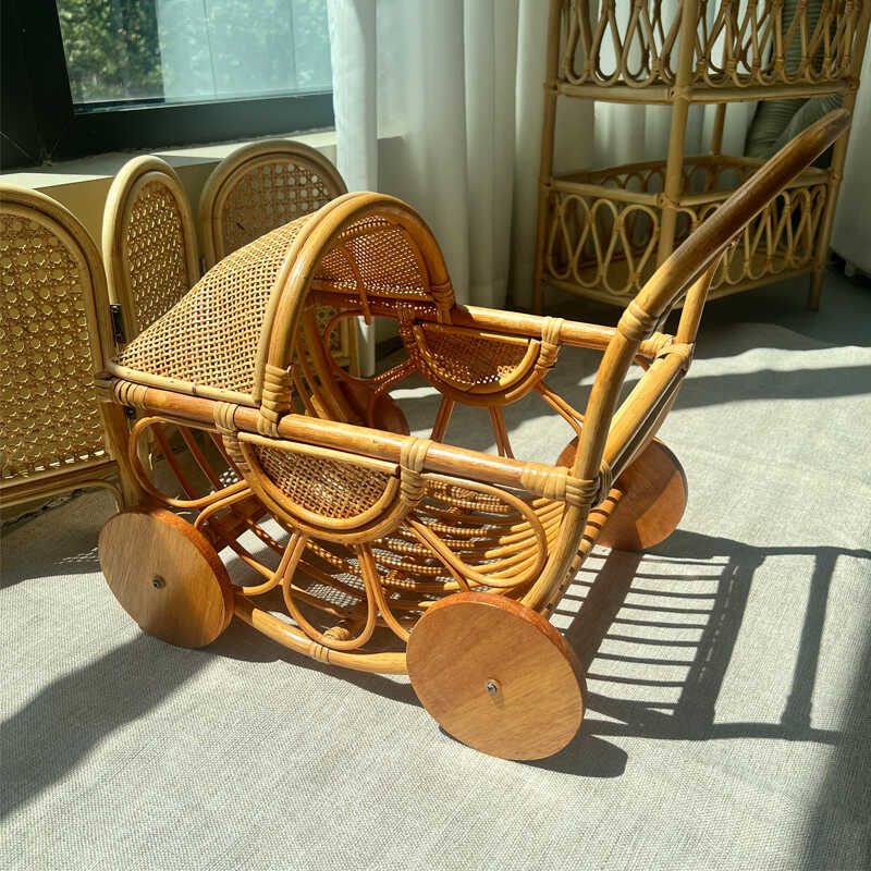 Woven Rattan Baby Stroller Vin - Baby Nursery Vintage 리뷰 및 가격