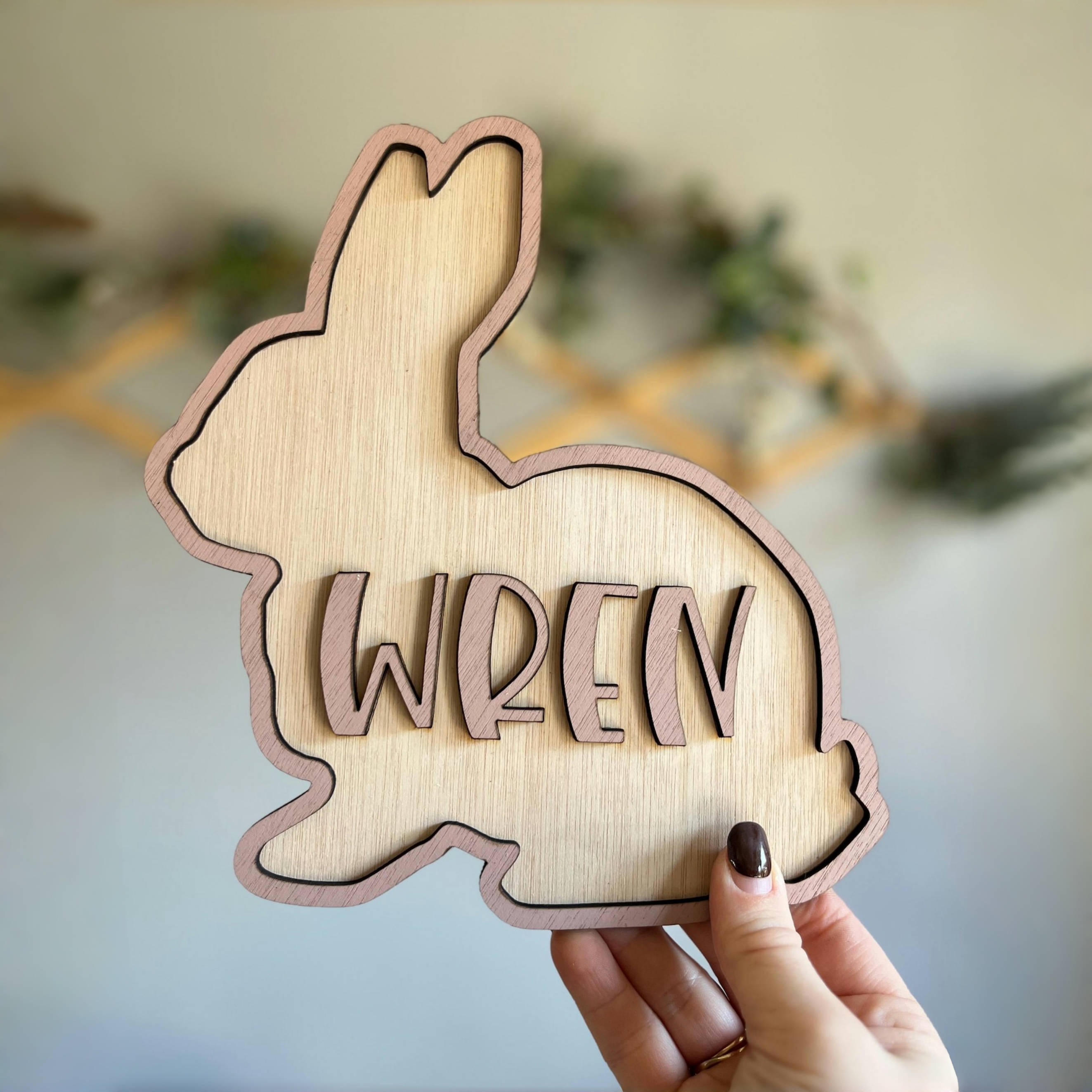 Personalized Bunny Name Wooden - Baby Nursery Wall Decor 리뷰 및 가격