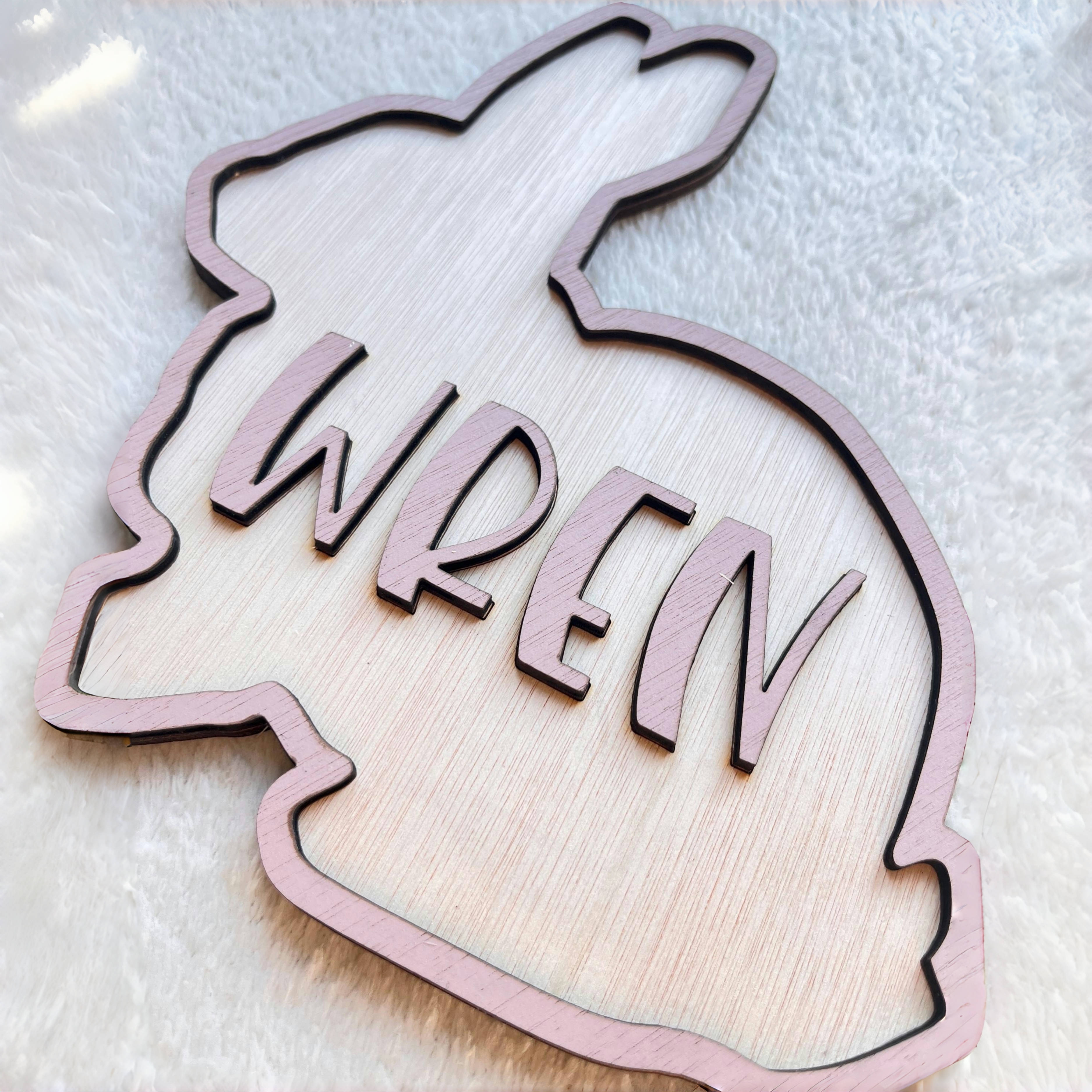 Personalized Bunny Name Wooden - Baby Nursery Wall Decor 리뷰 및 가격