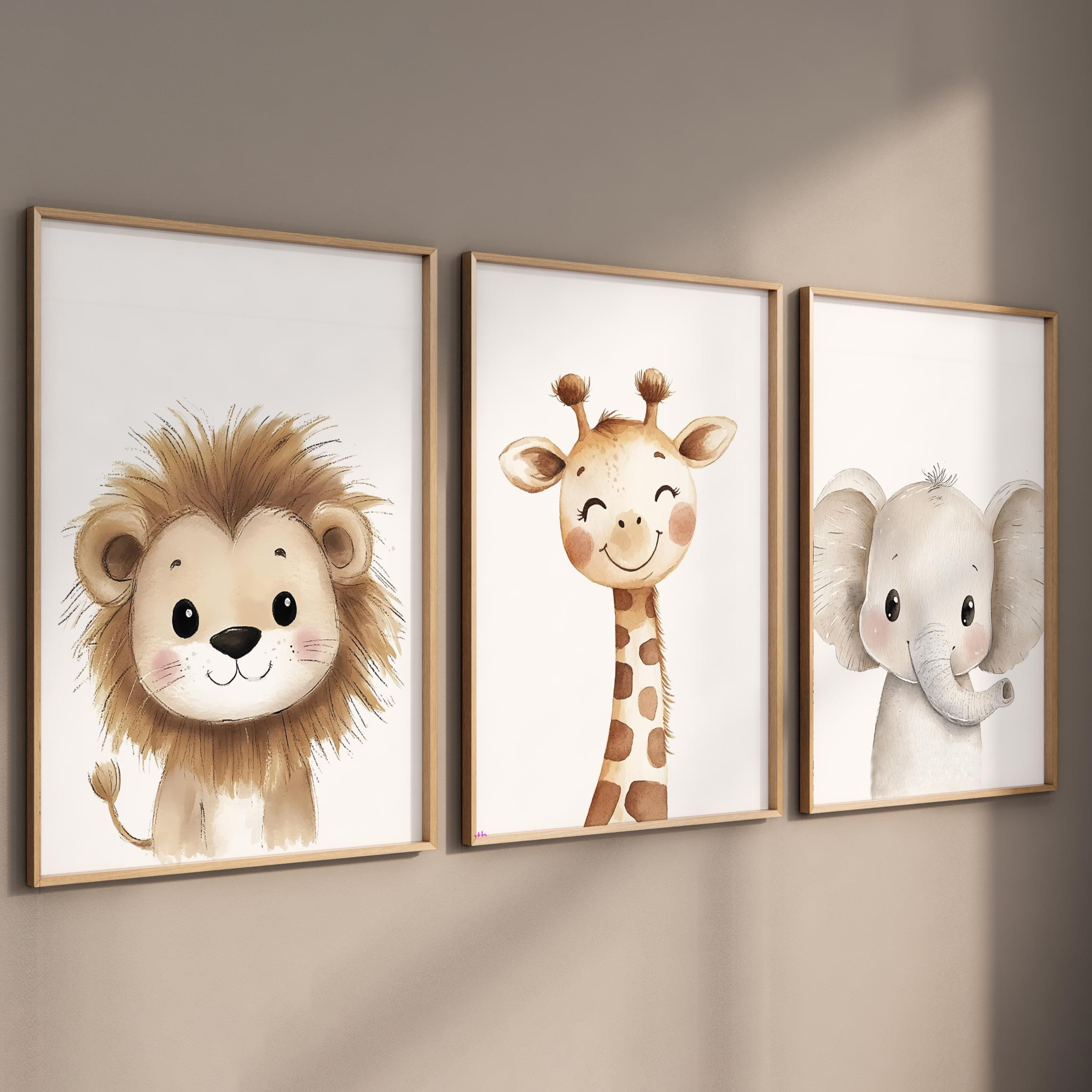 3pcs Safari Animal Nursery Pri - Baby Nursery Wall Decor 리뷰 및 가격