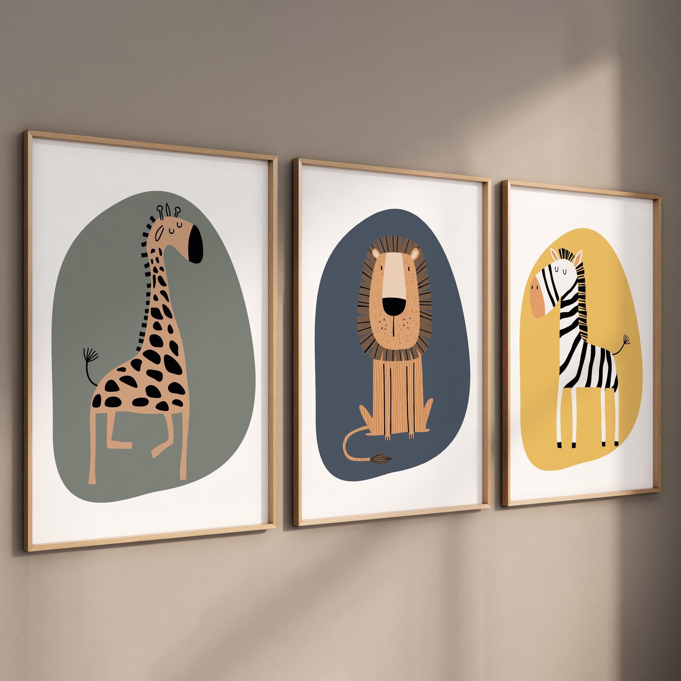 3pcs Safari Animal Nursery Pri - Baby Nursery Wall Decor 리뷰 및 가격