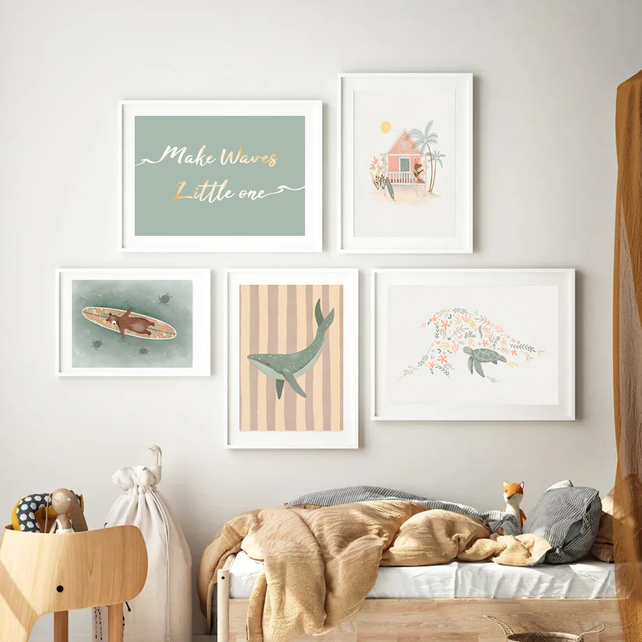 Girls Nursery Gallery Whale Tu - Baby Nursery Ocean 리뷰 및 가격