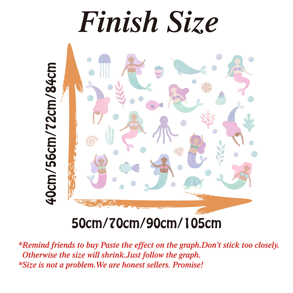Watercolor Mermaid Wall Sticke - Baby Nursery Ocean 리뷰 및 가격