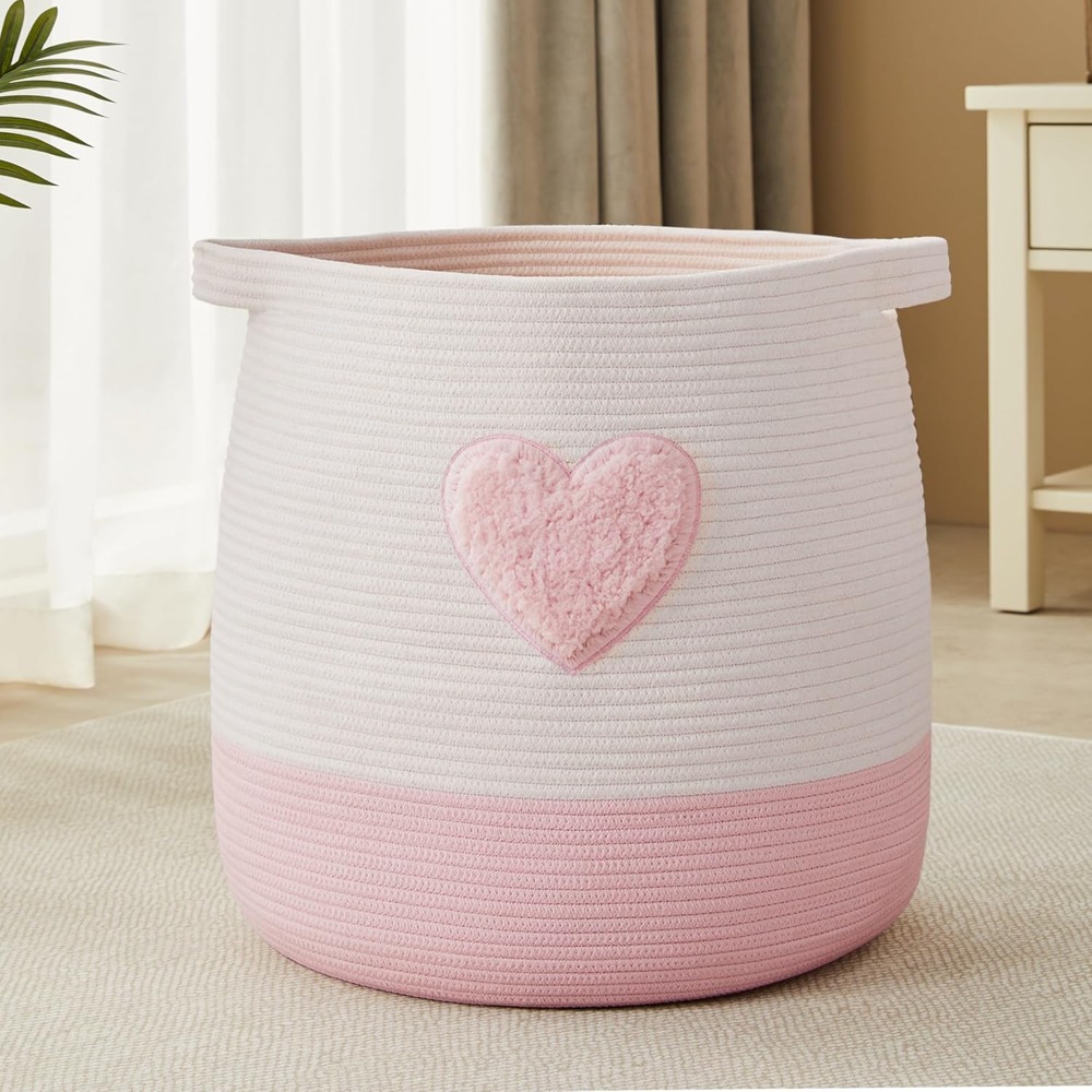 Pink Laundry Basket Hamper for - Baby Nursery Girl Room 리뷰 및 가격