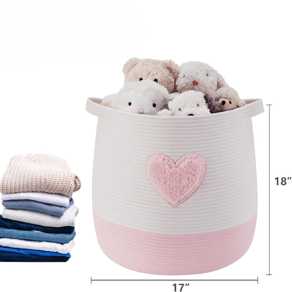 Pink Laundry Basket Hamper for - Baby Nursery Girl Room 리뷰 및 가격