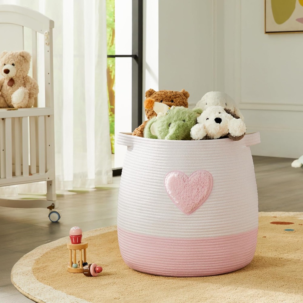 Pink Laundry Basket Hamper for - Baby Nursery Girl Room 리뷰 및 가격