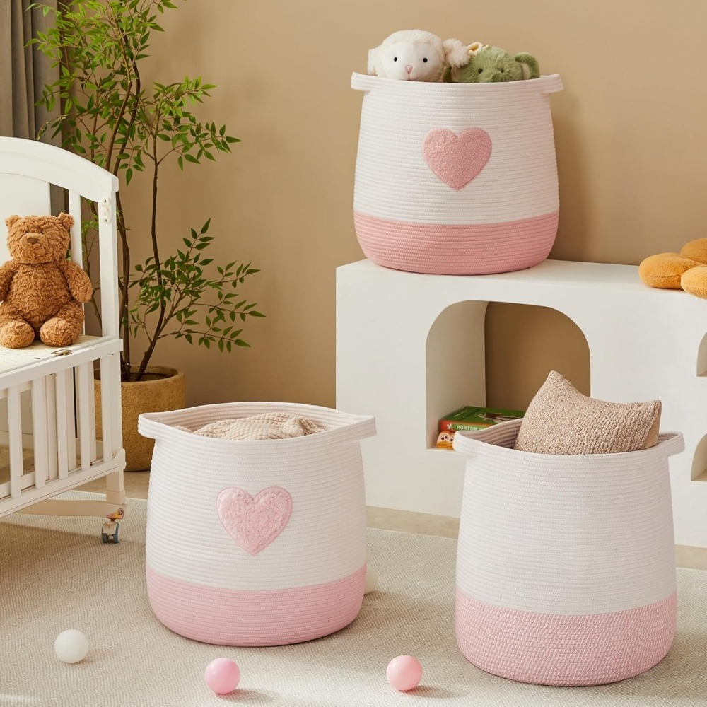 Pink Laundry Basket Hamper for - Baby Nursery Girl Room 리뷰 및 가격