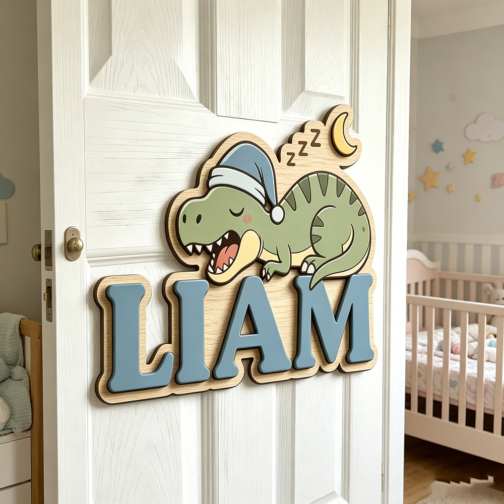 Personalized Sleepy Dinosaur N - Baby Nursery Decorations 리뷰 및 가격