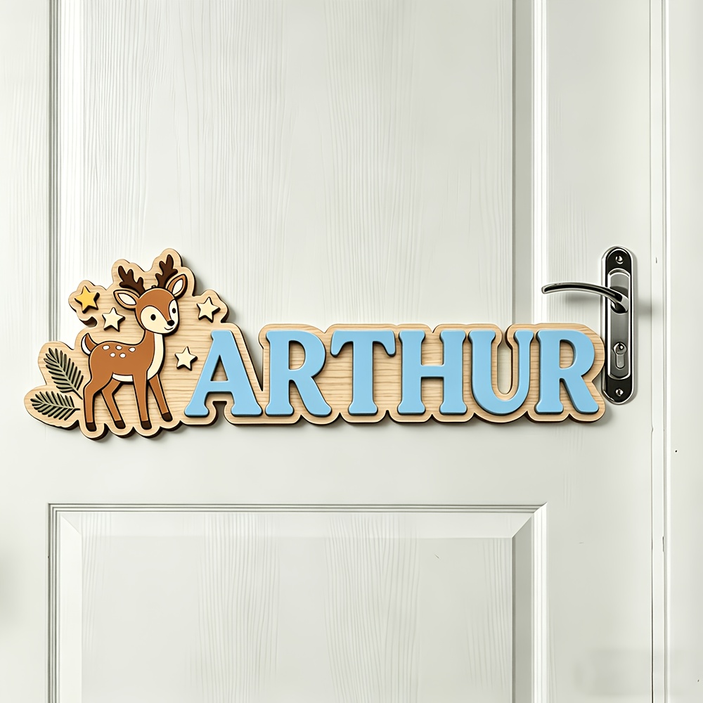 Custom Deer & Star Wooden Name - Baby Nursery Decorations 리뷰 및 가격