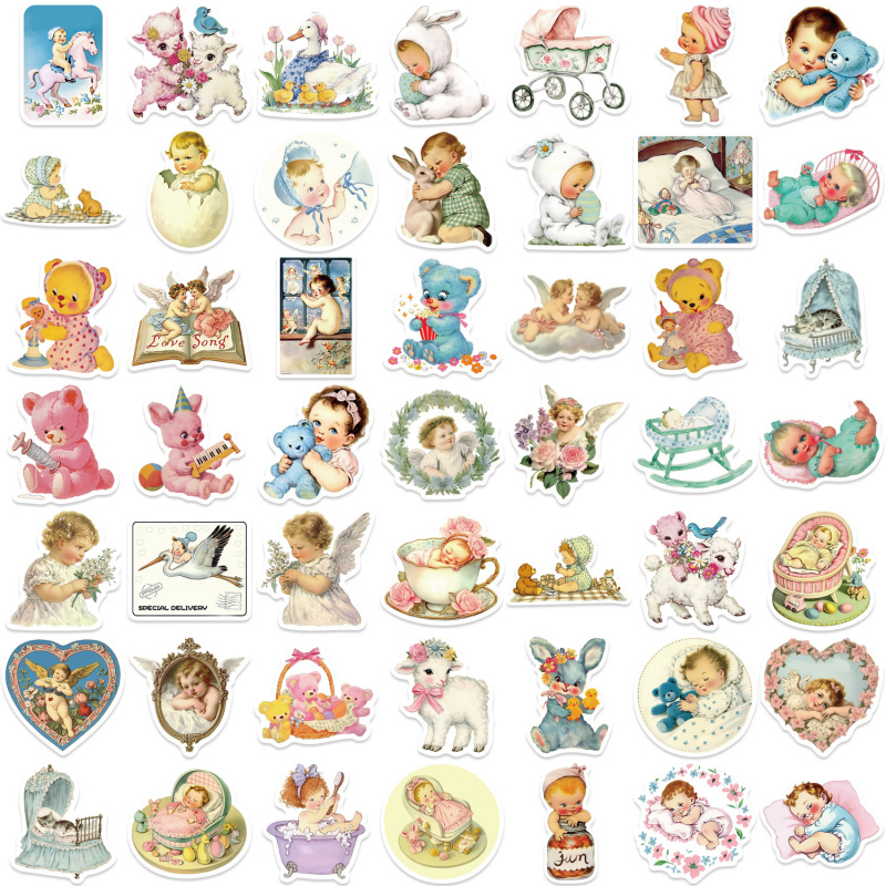 50pcs Vintage Baby Stickers Cu - Baby Nursery Vintage 리뷰 및 가격