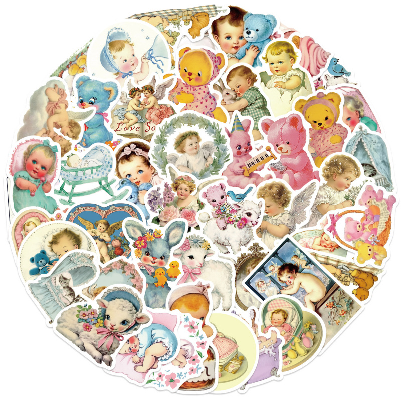 50pcs Vintage Baby Stickers Cu - Baby Nursery Vintage 리뷰 및 가격