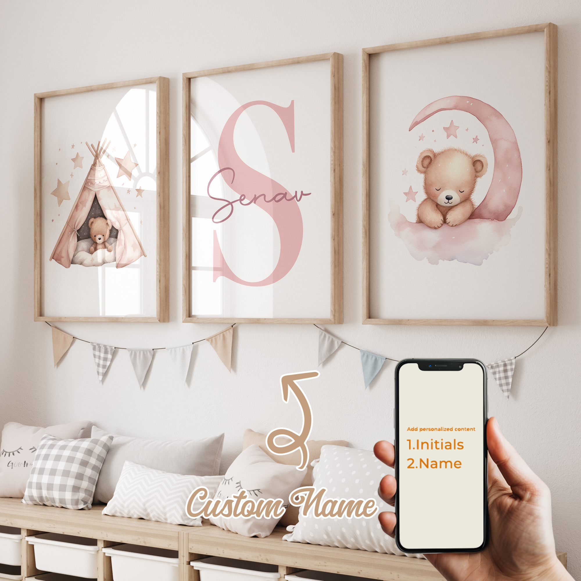3pcs Personalized Custom Name  - Baby Nursery Wall Decor 리뷰 및 가격