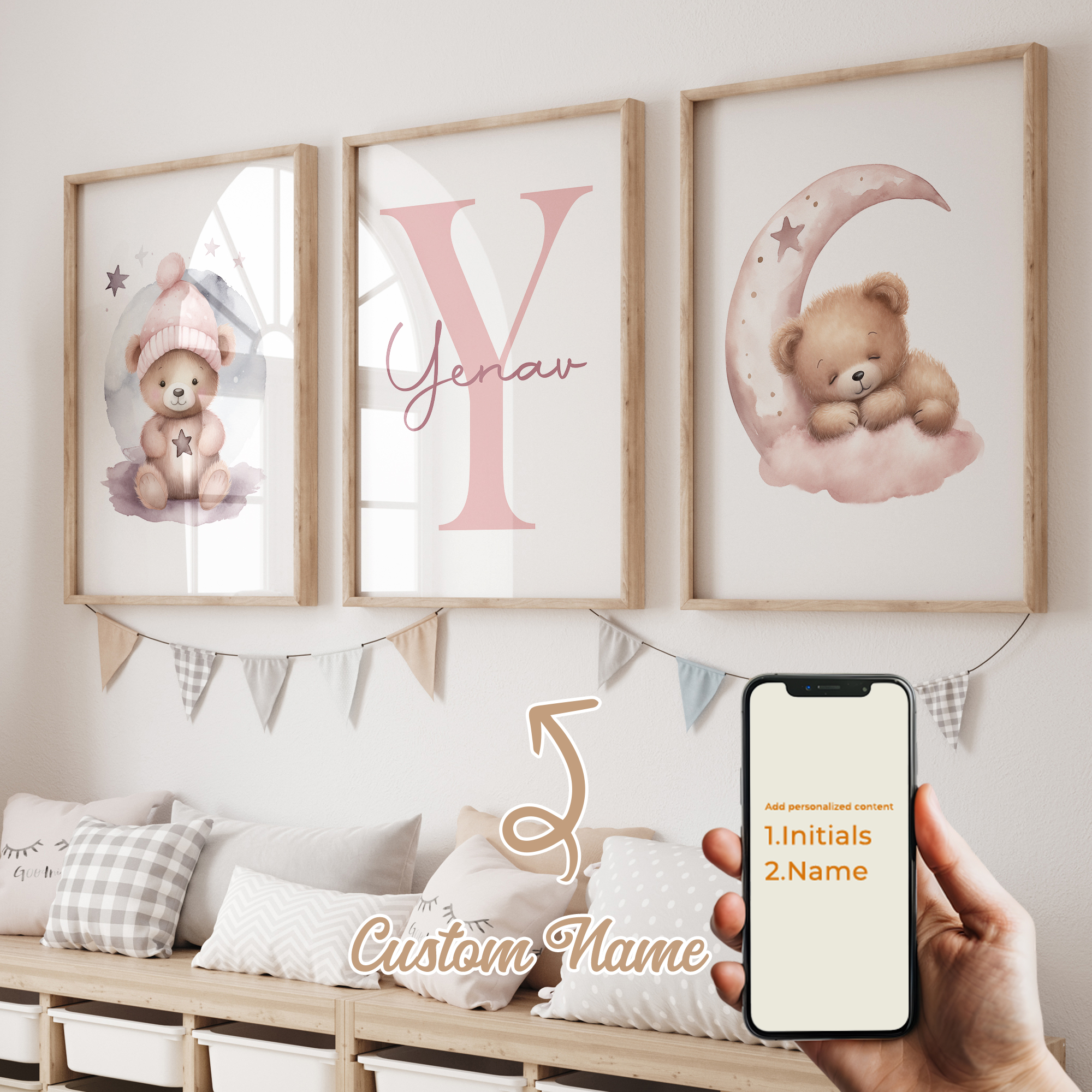 3pcs Personalized Custom Name  - Baby Nursery Wall Decor 리뷰 및 가격