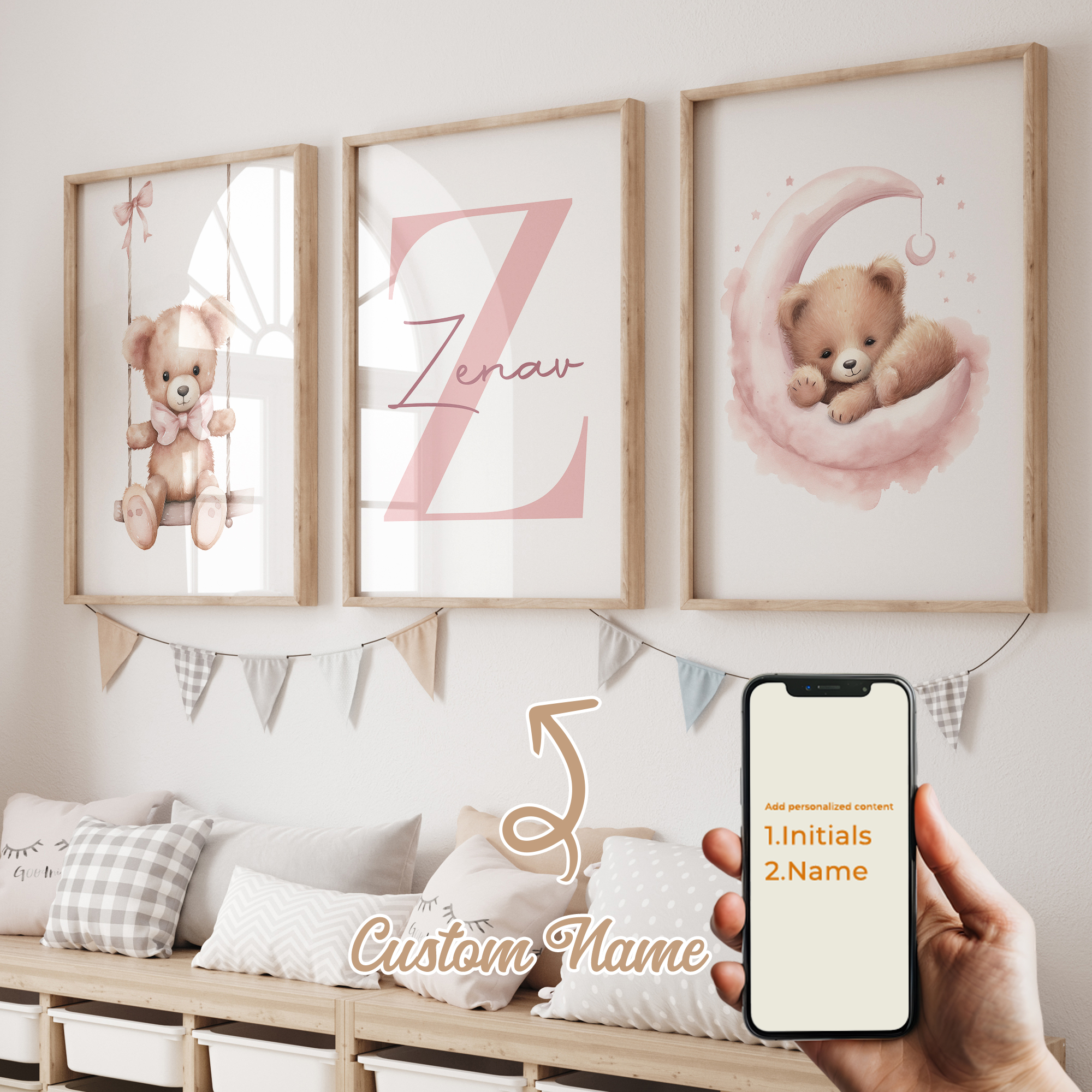 3pcs Personalized Custom Name  - Baby Nursery Wall Decor 리뷰 및 가격