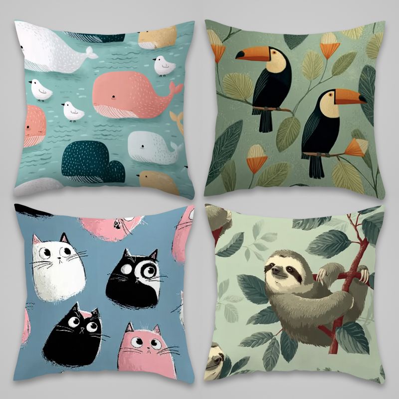 4 Piece Pillowcase Set Cute An - Baby Nursery Ocean 리뷰 및 가격