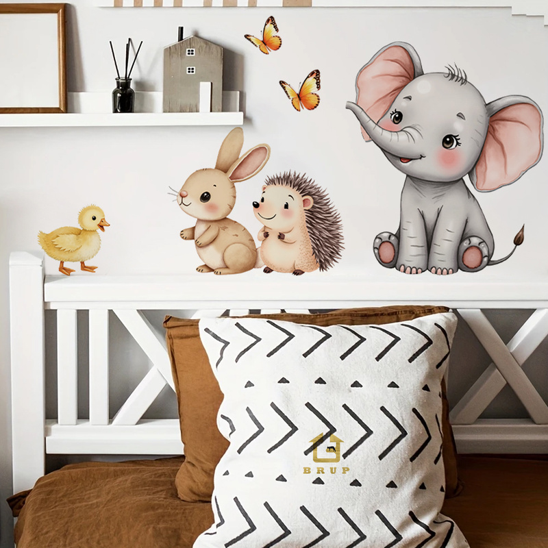 Cartoon Animal Wall Sticker -  - Baby Nursery Wall Decor 리뷰 및 가격