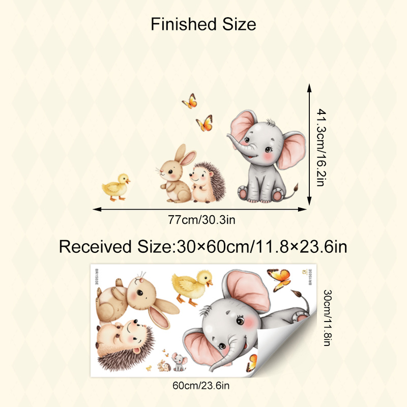 Cartoon Animal Wall Sticker -  - Baby Nursery Wall Decor 리뷰 및 가격