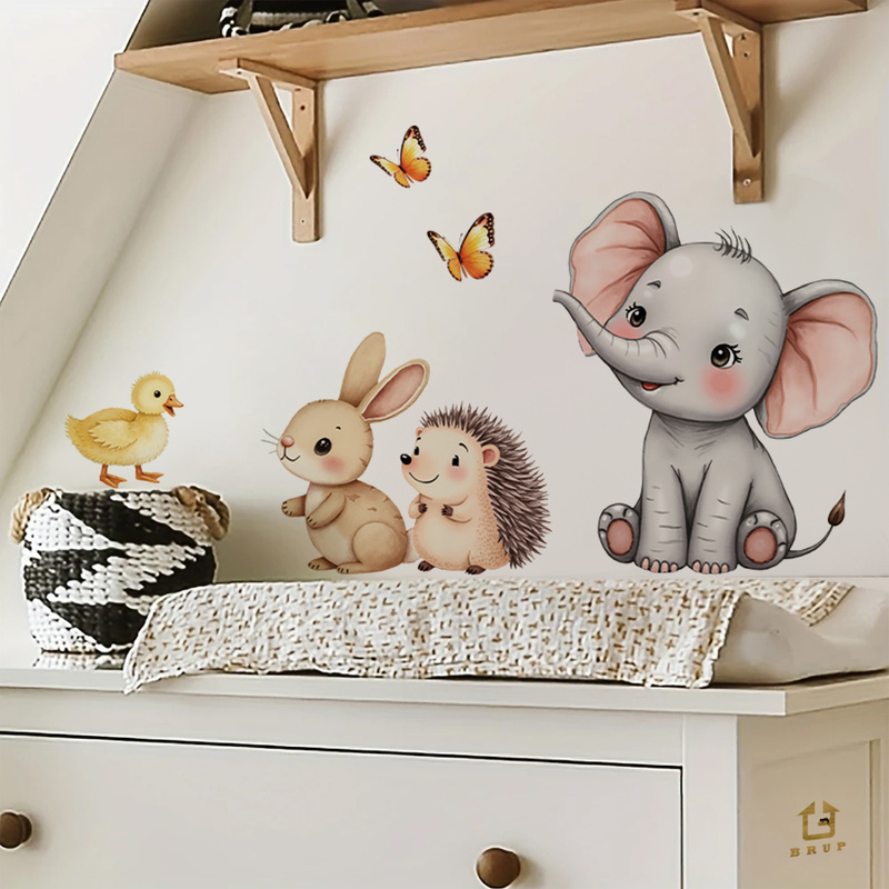 Cartoon Animal Wall Sticker -  - Baby Nursery Wall Decor 리뷰 및 가격