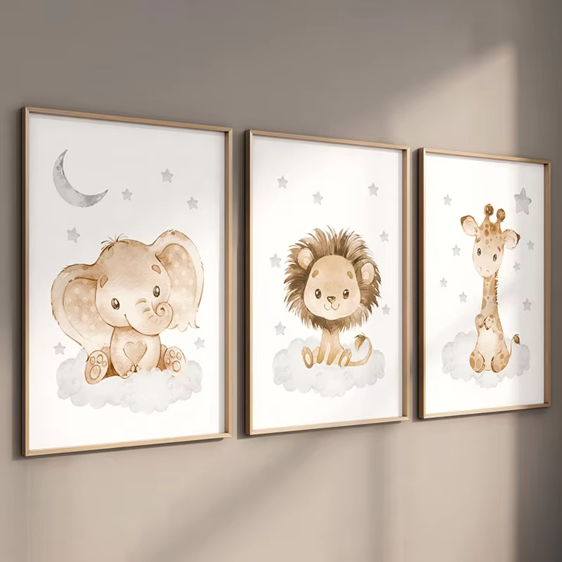 Elephant Giraffe Lion Custom B - Baby Nursery Name Wall Art 리뷰 및 가격