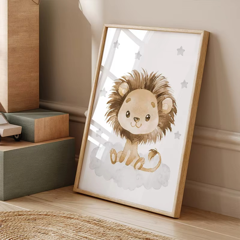 Elephant Giraffe Lion Custom B - Baby Nursery Name Wall Art 리뷰 및 가격