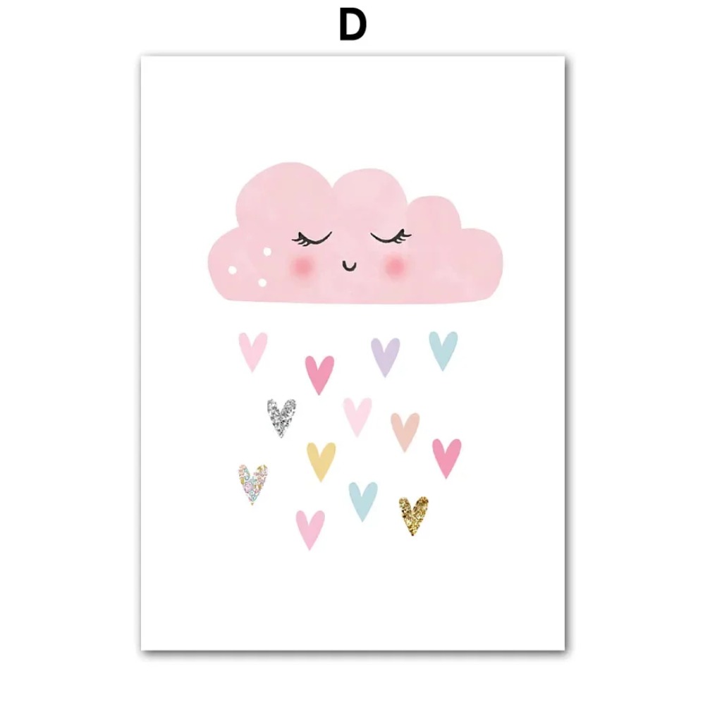 Pink Unicorn Rabbit Rainbow Cl - Baby Nursery Wall 리뷰 및 가격