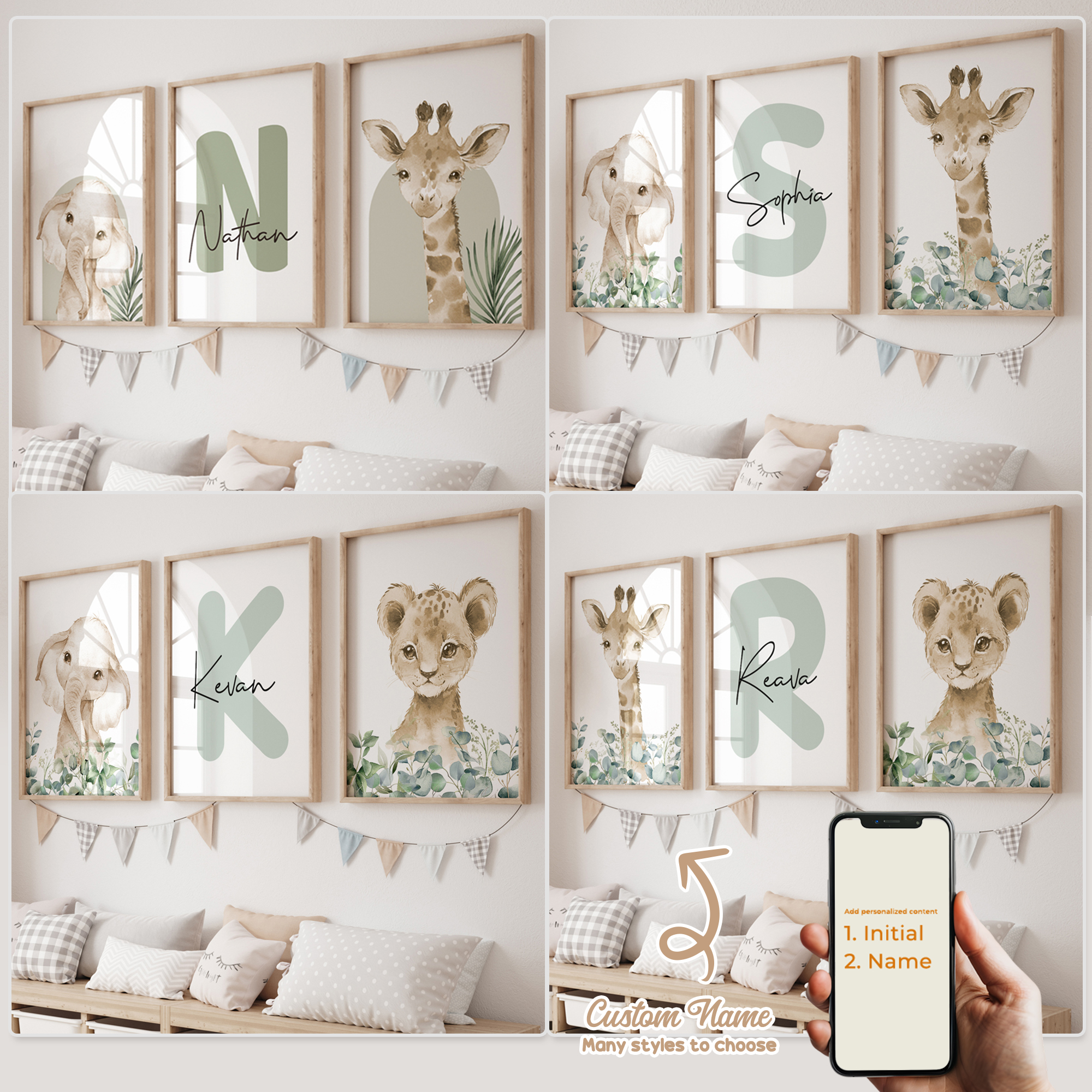 3pcs Personalized Custom Name  - Baby Nursery Wall Decor 리뷰 및 가격