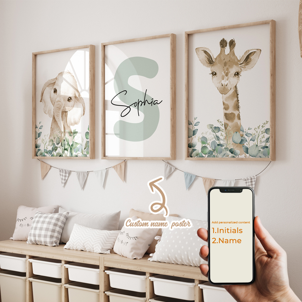 3pcs Personalized Custom Name  - Baby Nursery Wall Decor 리뷰 및 가격