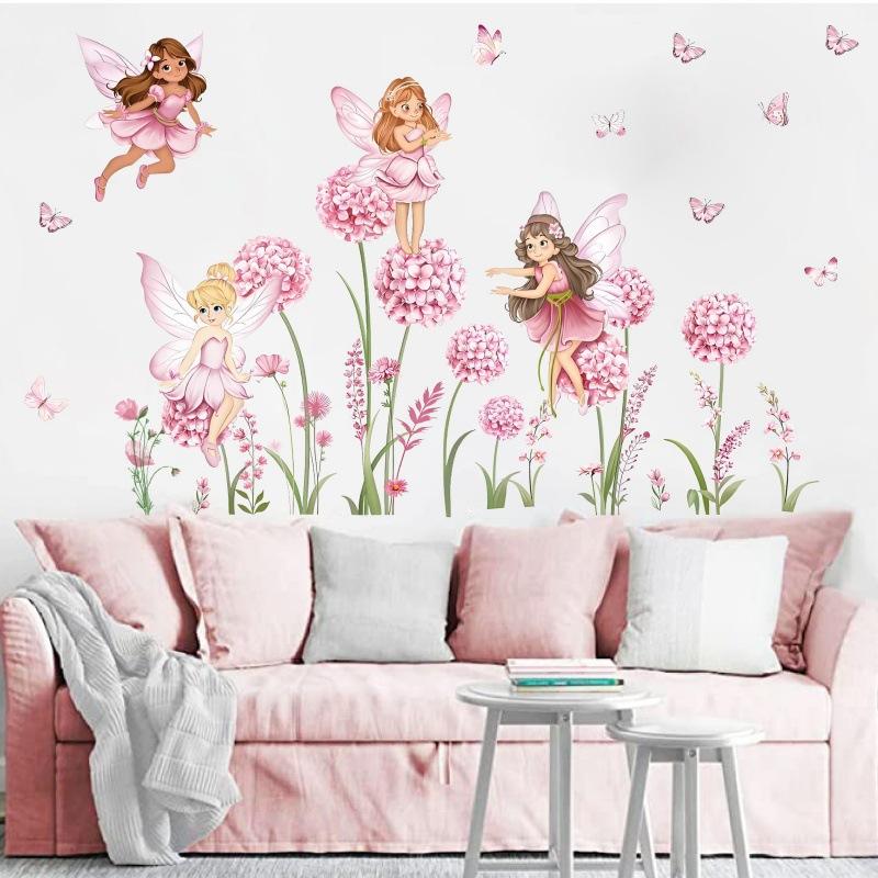 Z. Cartoon Pink Flower Fairy D - Baby Nursery Girl Room 리뷰 및 가격