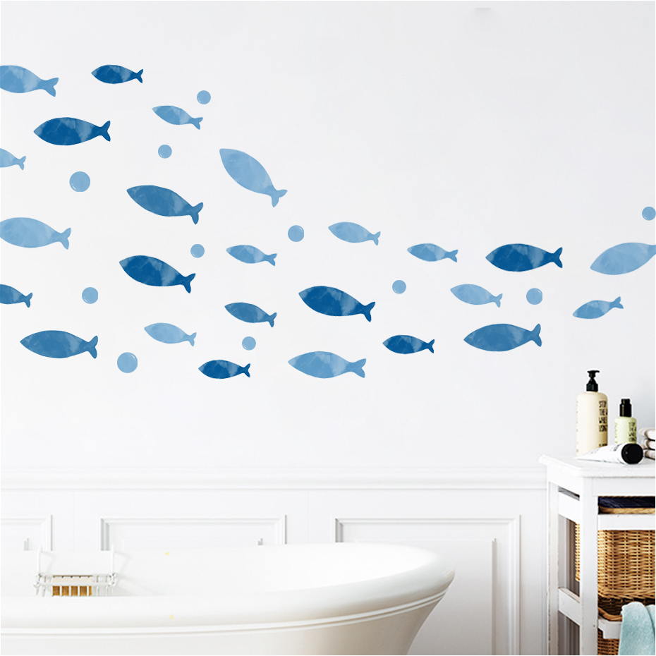 Blue Fish Vinyl Wall sticker f - Baby Nursery Ocean 리뷰 및 가격