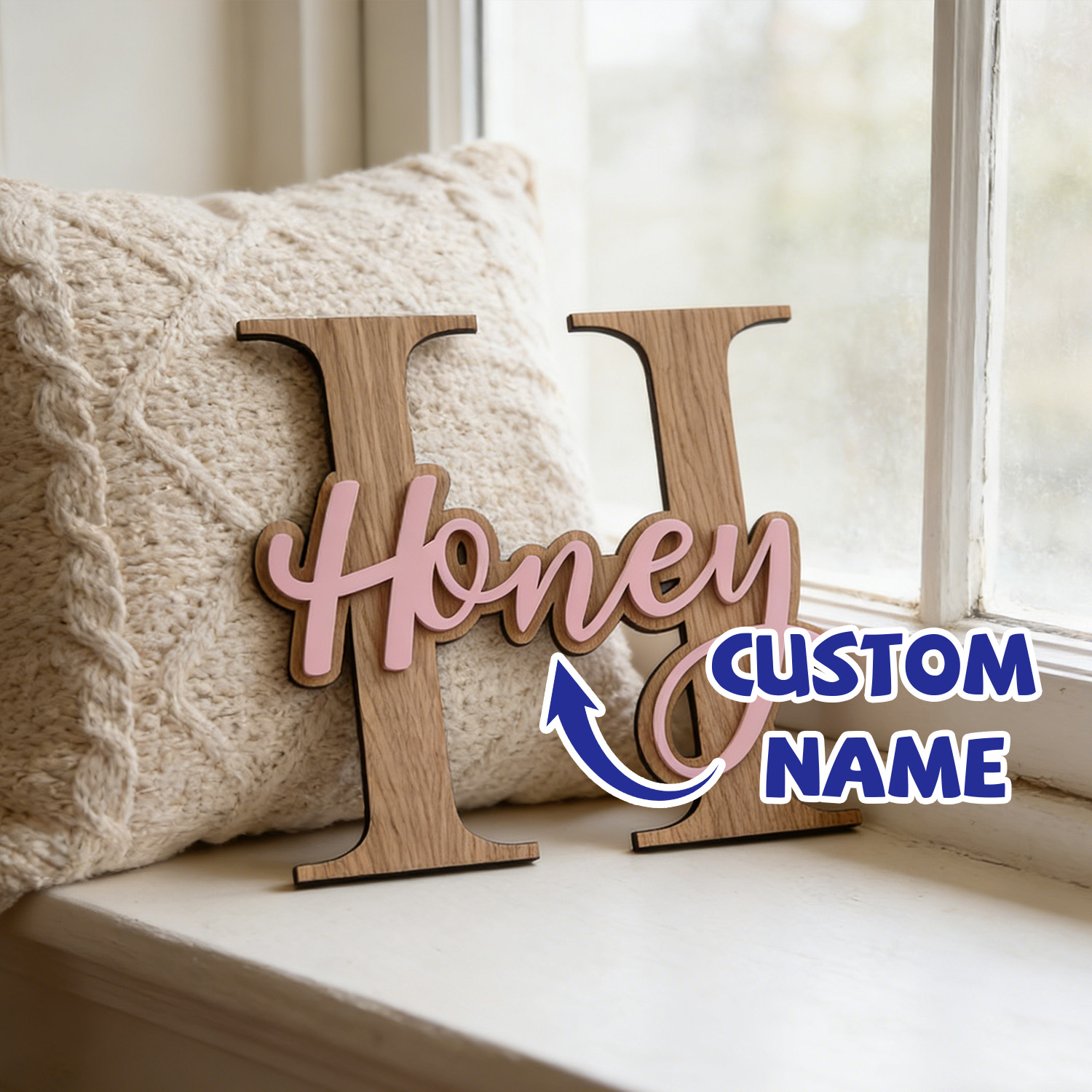 1Pc Custom Pink Alphabet Name  - Baby Nursery Office 리뷰 및 가격