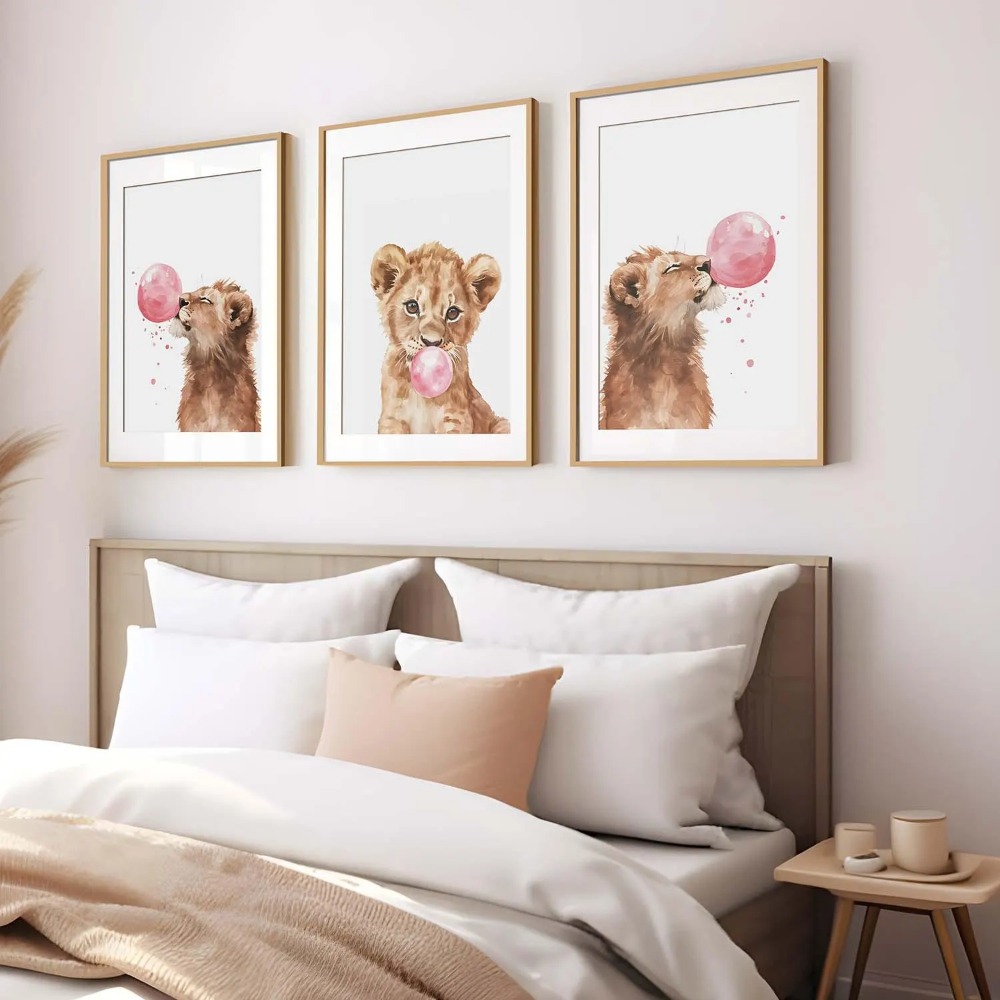 Lion Cub Nursery Wall Art Set  - Baby Nursery Animal Theme 리뷰 및 가격
