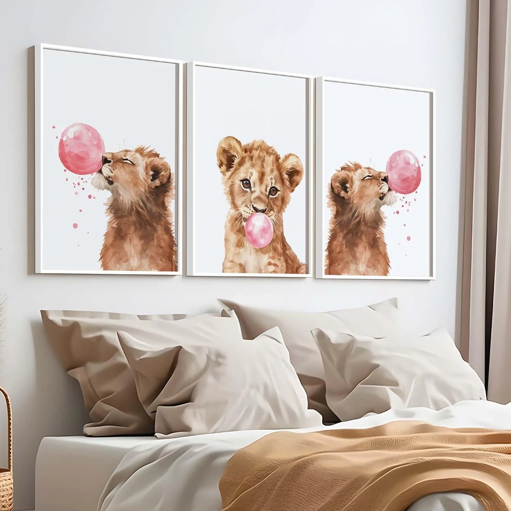 Lion Cub Nursery Wall Art Set  - Baby Nursery Animal Theme 리뷰 및 가격