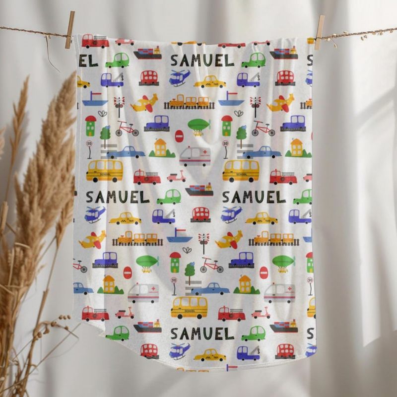 VIKAMA Cute Car Bus Flannel Bl - Baby Nursery Office 리뷰 및 가격