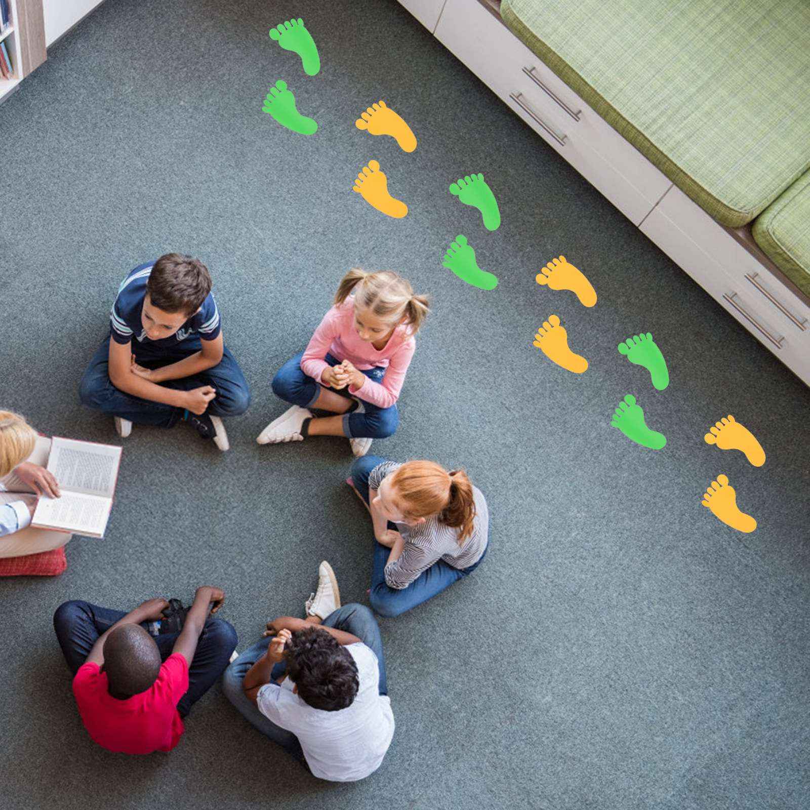 40Pairs Classroom Floor Sticke - Wall Decal Nursery 리뷰 및 가격