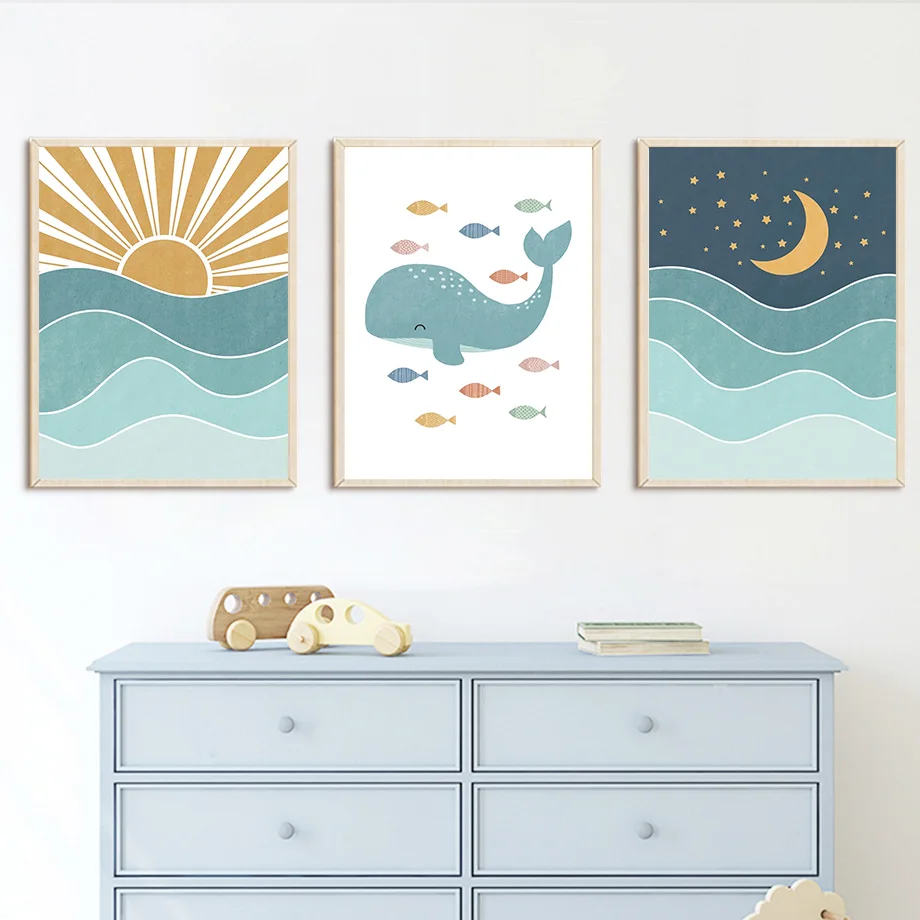 1pc frameless Fish Whale Seagu - Baby Nursery Ocean 리뷰 및 가격