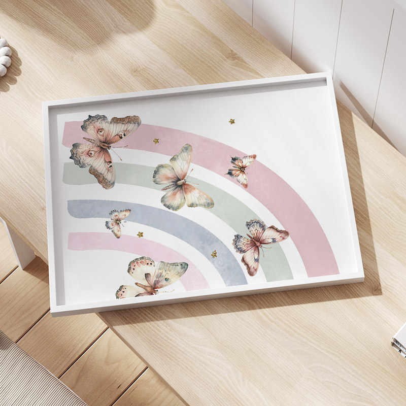 Pink Rainbow Butterfly Custom  - Baby Nursery Name Wall Art 리뷰 및 가격