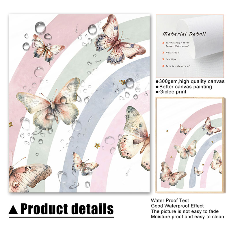 Pink Rainbow Butterfly Custom  - Baby Nursery Name Wall Art 리뷰 및 가격