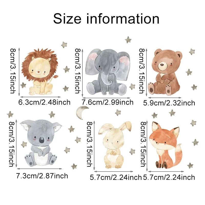 1/2/4/6set Cartoon Animals Wal - Wall Decal Nursery 리뷰 및 가격