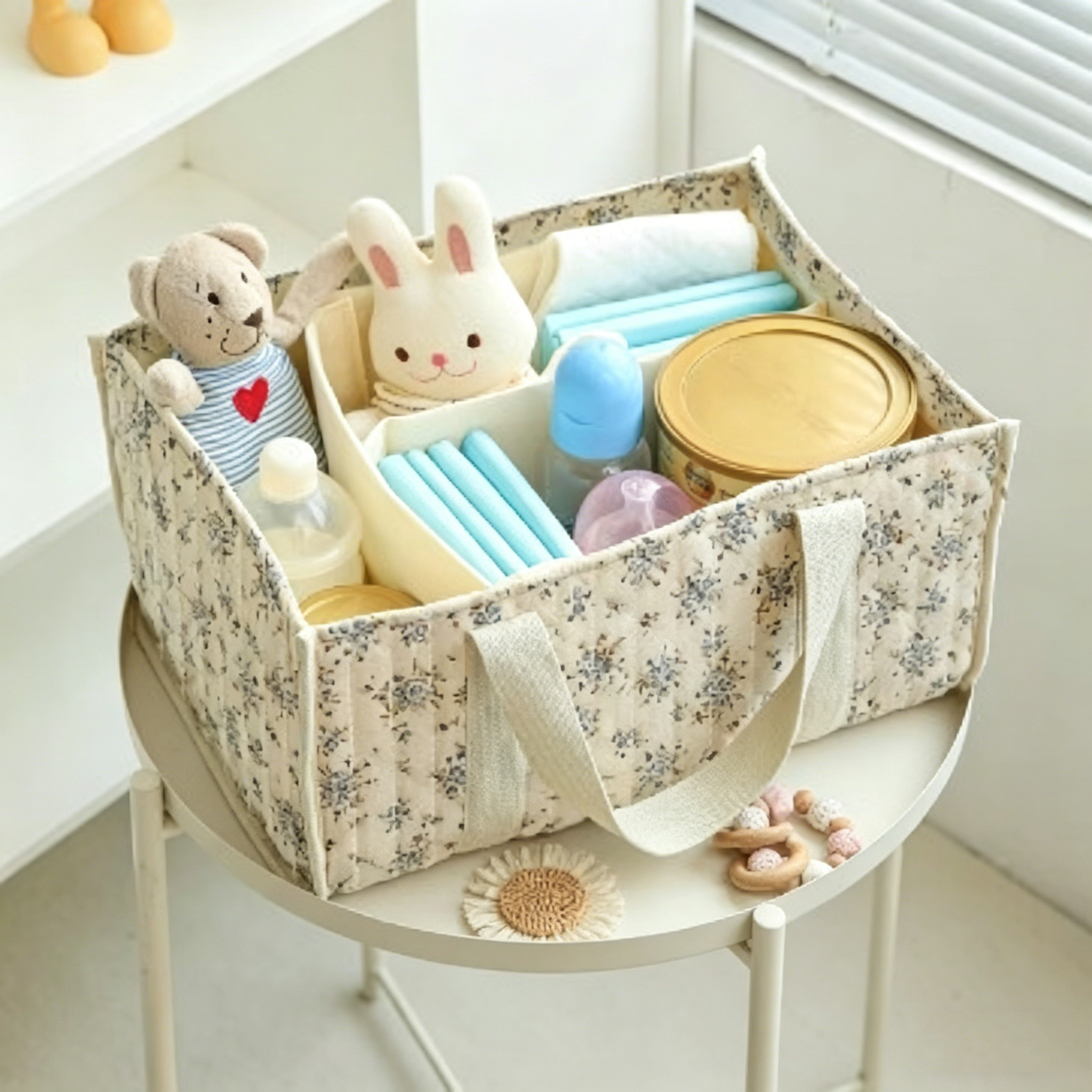Floral Diaper Caddy Organizer, - Baby Bag Nursery 리뷰 및 가격