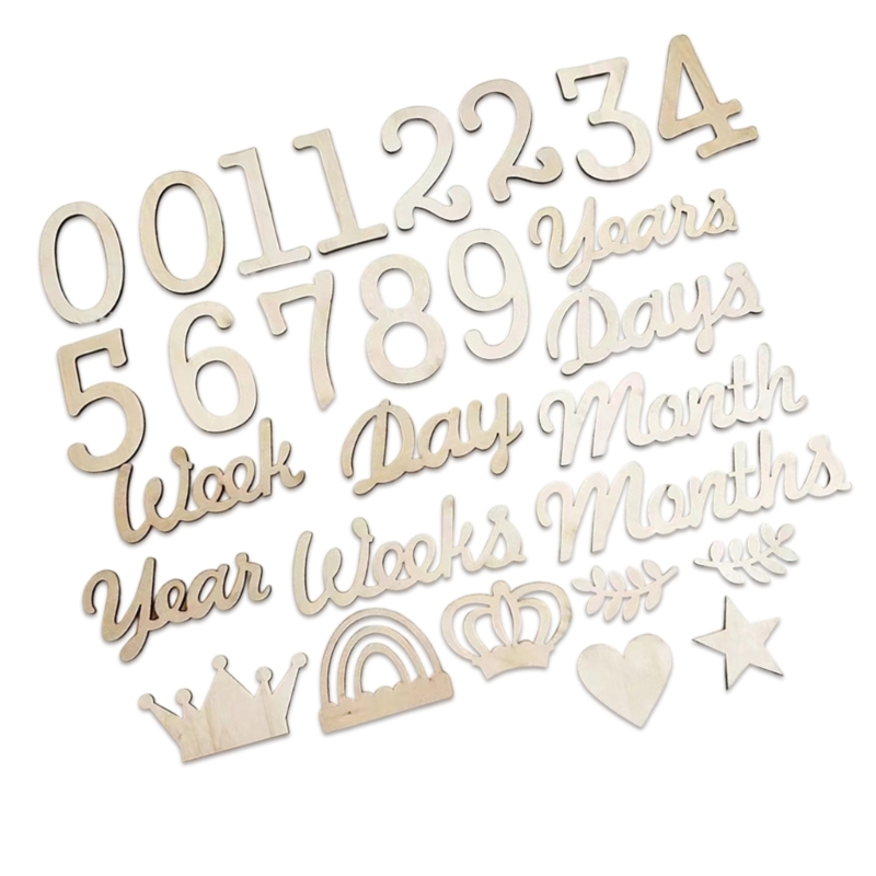 Wooden Milestones Number and W - Baby Nursery Age 리뷰 및 가격