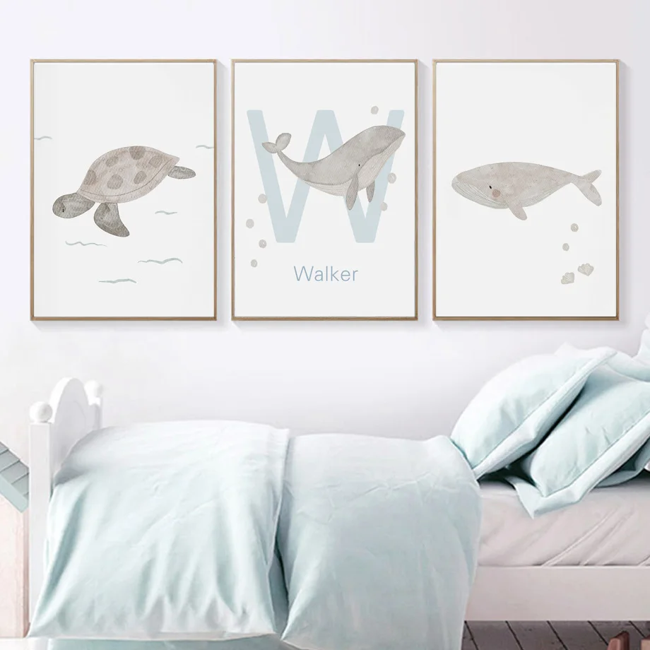 Custom Name Whale Octopus Turt - Baby Nursery Ocean 리뷰 및 가격